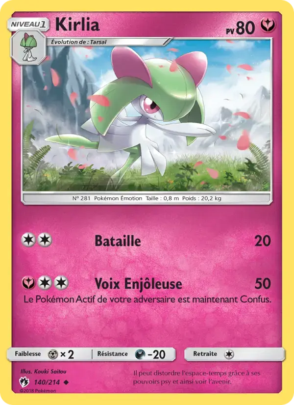 Carte Pokémon Kirlia #140 — Tonnerre Perdu