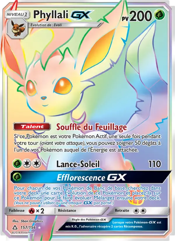 Carte Pokémon Phyllali GX #157 — Ultra-Prisme