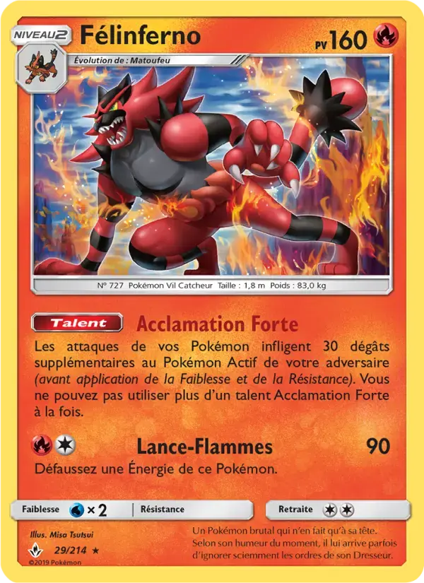 Carte Pokémon Félinferno #29 — Alliance Infaillible