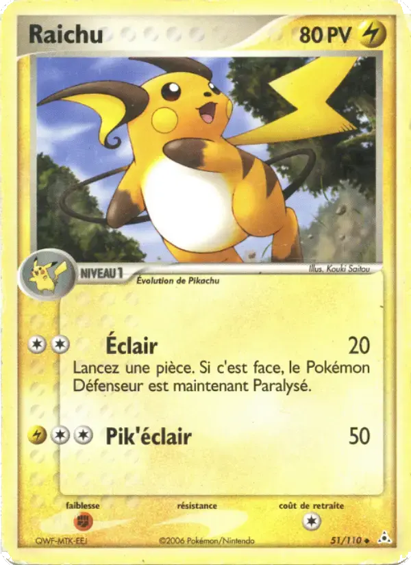 Carte Pokémon Raichu #51 — Fantômes Holon