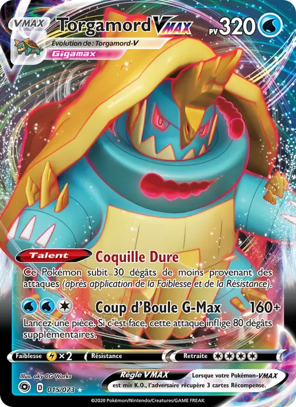 Carte Pokémon Torgamord VMAX #15 — La Voie du Maître
