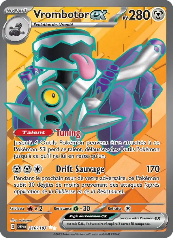 Carte Pokémon Vrombotor-ex #216 — Flammes Obsidiennes