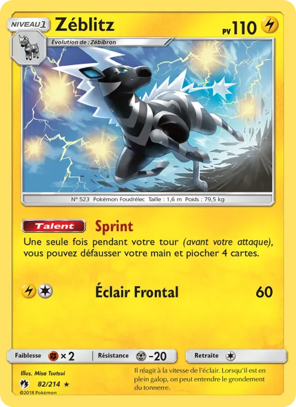 Carte Pokémon Zéblitz #82 — Tonnerre Perdu