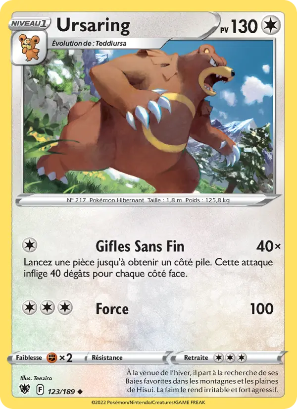 Carte Pokémon Ursaring #123 — Astres Radieux