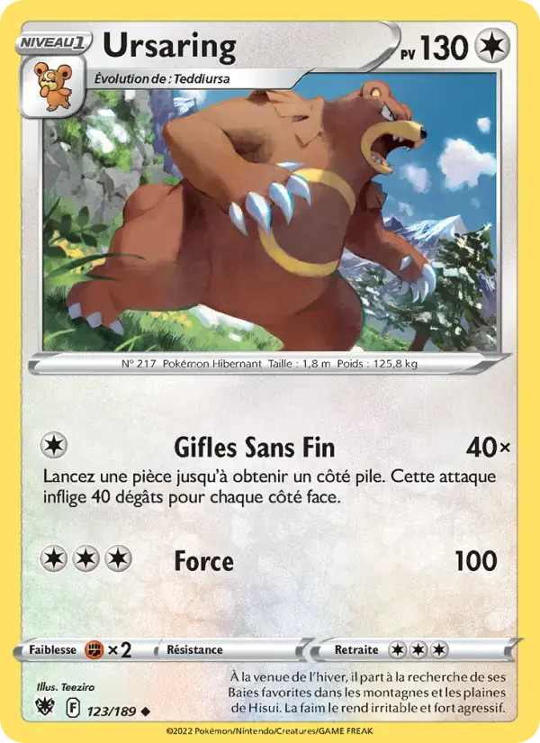 Carte Pokémon Ursaring #123 — Astres Radieux