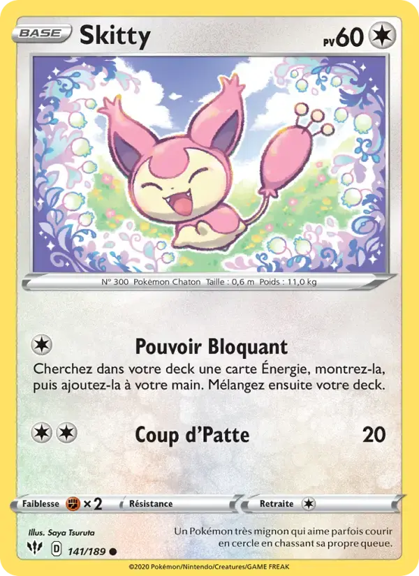 Carte Pokémon Skitty #141 — Ténèbres Embrasées