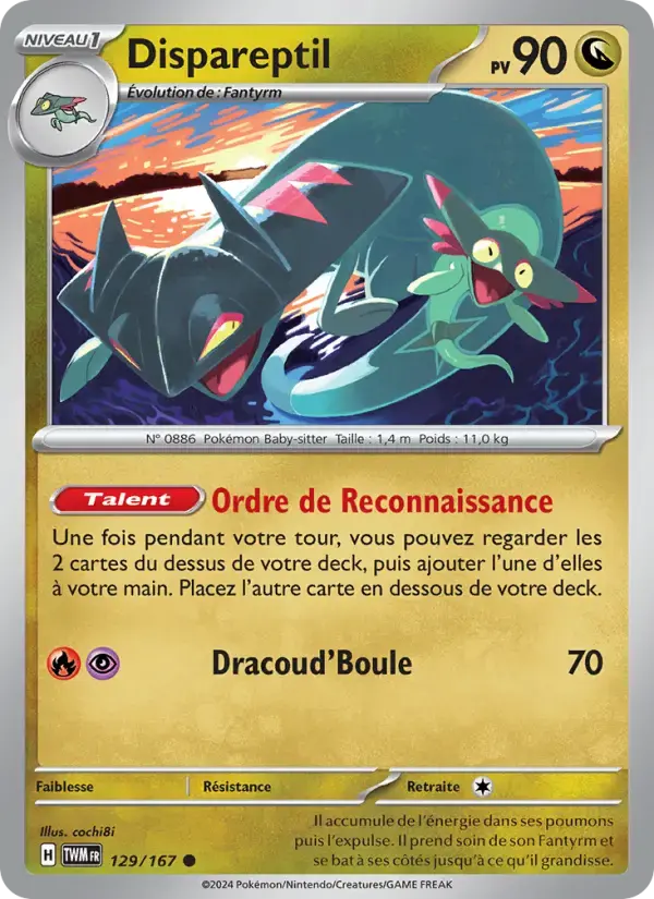Carte Pokémon Dispareptil #129 — Mascarade Crépusculaire