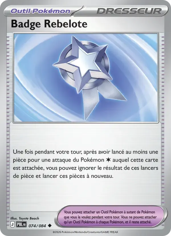 Carte Pokémon Badge Rebelote #074 — Nuit Noire