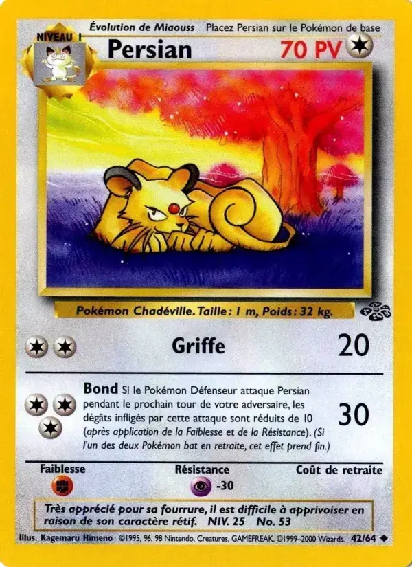 Carte Pokémon Persian #42 — Jungle