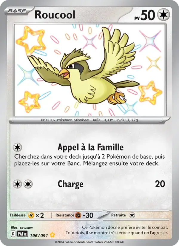 Carte Pokémon Roucool #196 — Destinées de Paldea
