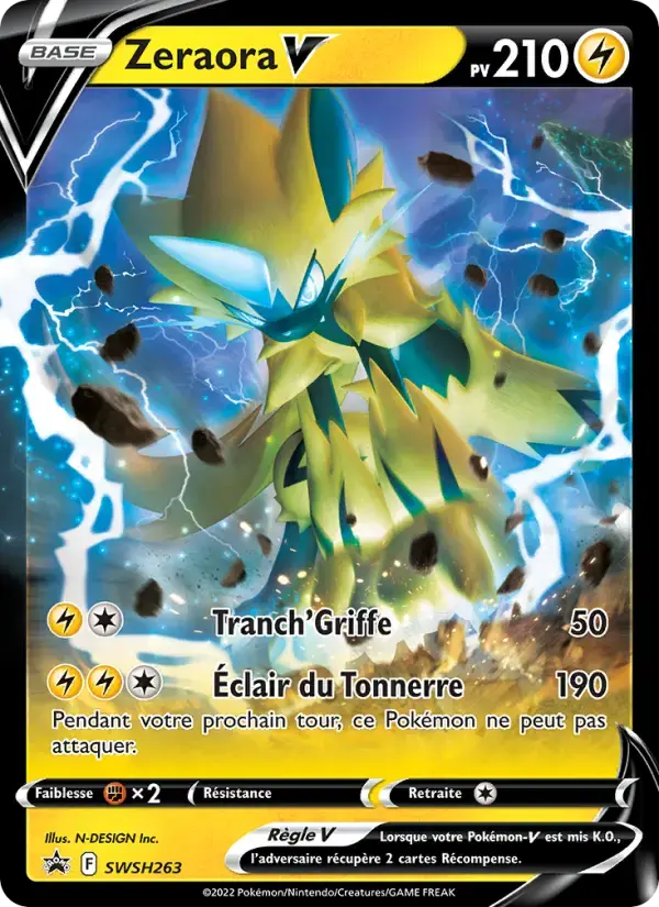 Carte Pokémon Zeraora V #SWSH263 — Promos Épée et Bouclier