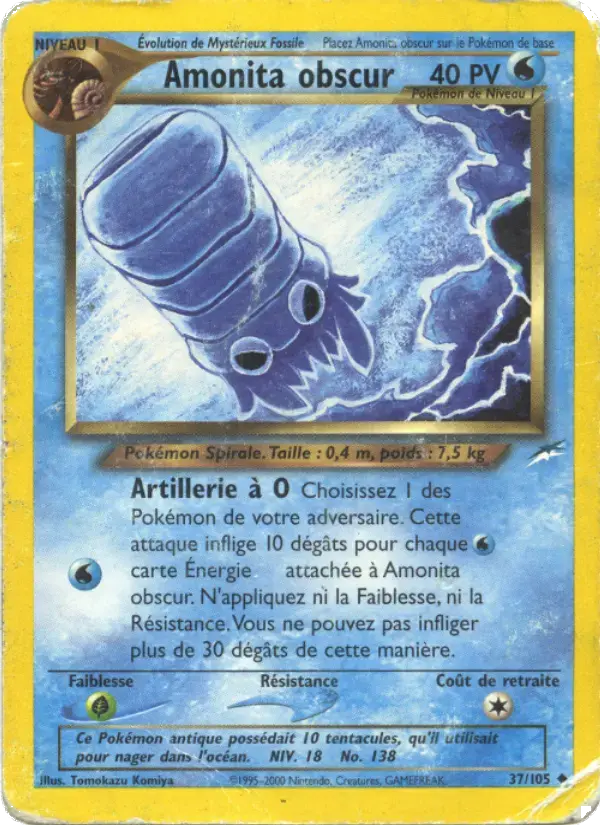 Carte Pokémon Amonita obscur #37 — Neo Destiny