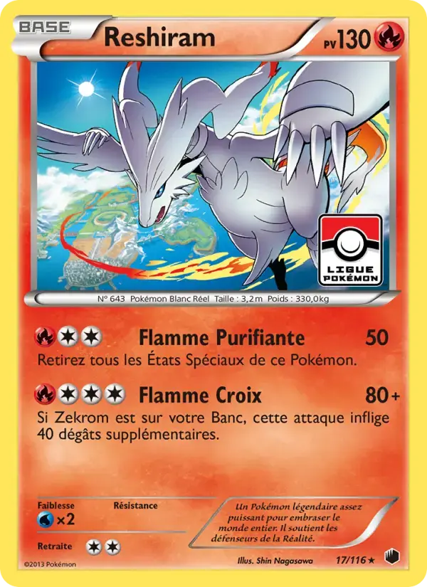 Carte Pokémon Reshiram #17 — Glaciation Plasma