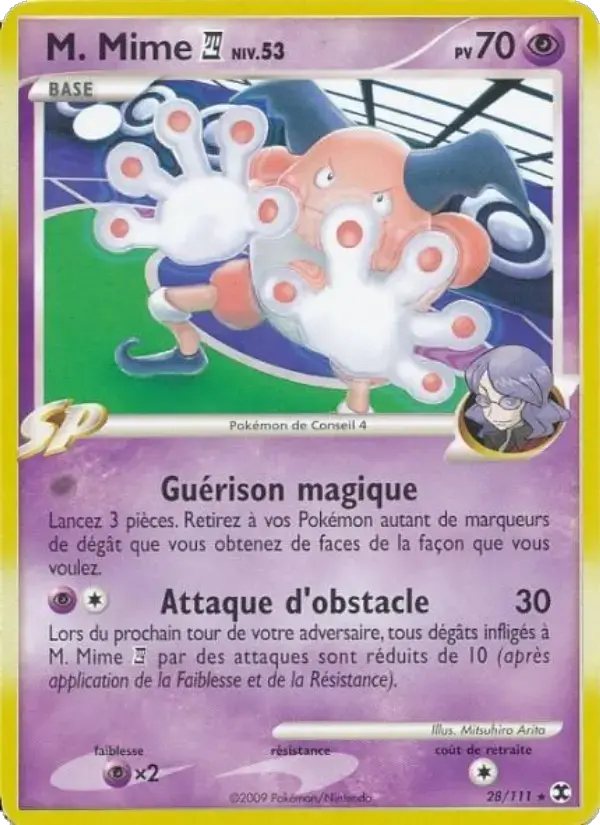 Carte Pokémon M. Mime  Niv. 53 #28 — Rivaux Émergeants