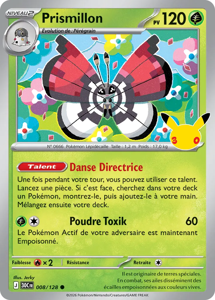 Carte Pokémon Prismillon #008 — 30ᵉ Anniversaire