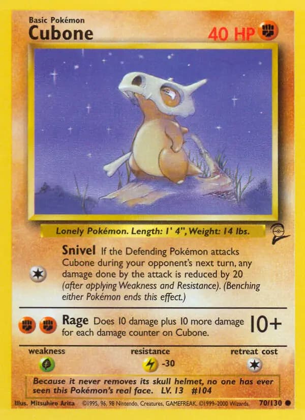 Cubone #70 — Base Set 2