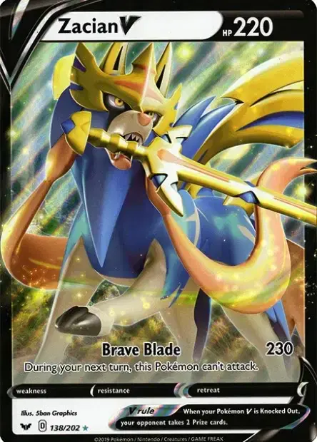 Carte Pokémon Zacian-V #138/202 — Jumbo