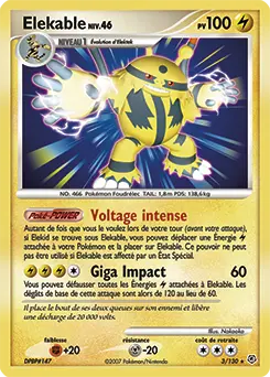 Carte Pokémon Elekable #3 — Diamant et Perle