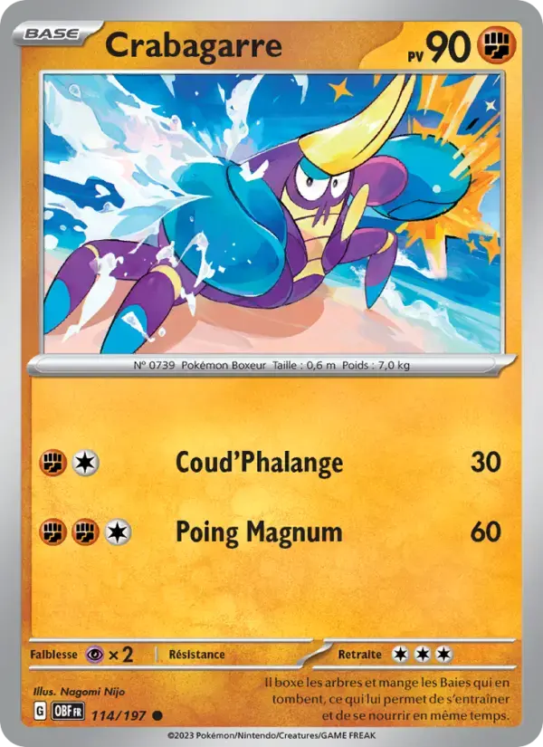 Carte Pokémon Crabagarre #114 — Flammes Obsidiennes