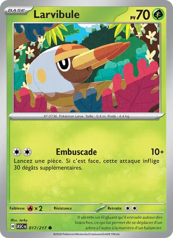 Carte Pokémon Larvibule #017 — Héros Transcendants
