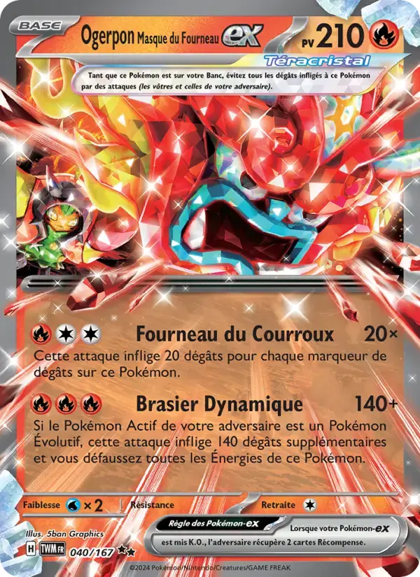Carte Pokémon Ogerpon Masque du Fourneau-ex #040 — Mascarade Crépusculaire