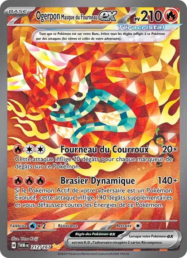 Carte Pokémon Ogerpon Masque du Fourneau-ex #212 — Mascarade Crépusculaire