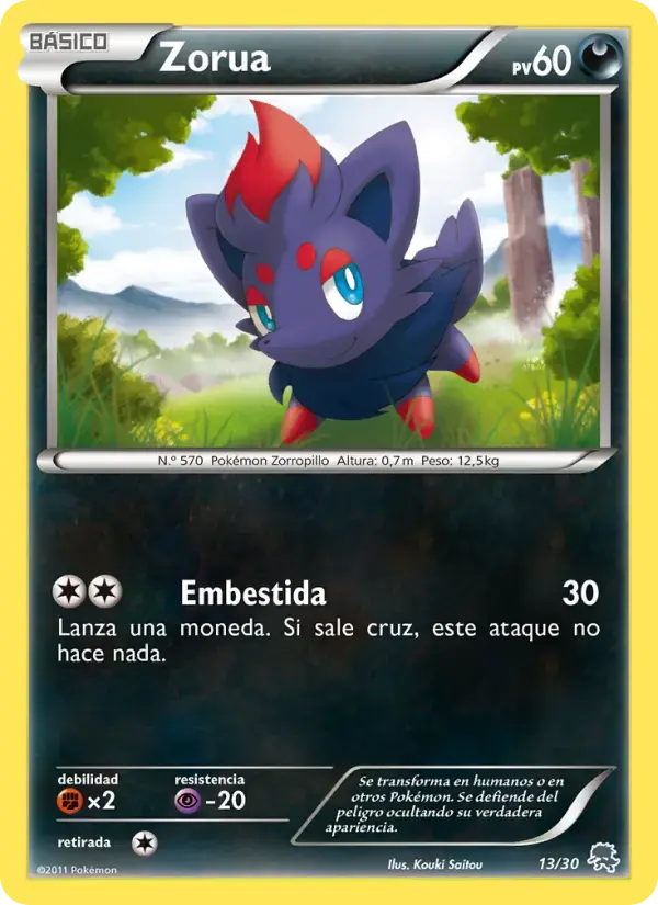 Carte Pokémon Zorua #13 — Kit du Dresseur NB (Zoroark)
