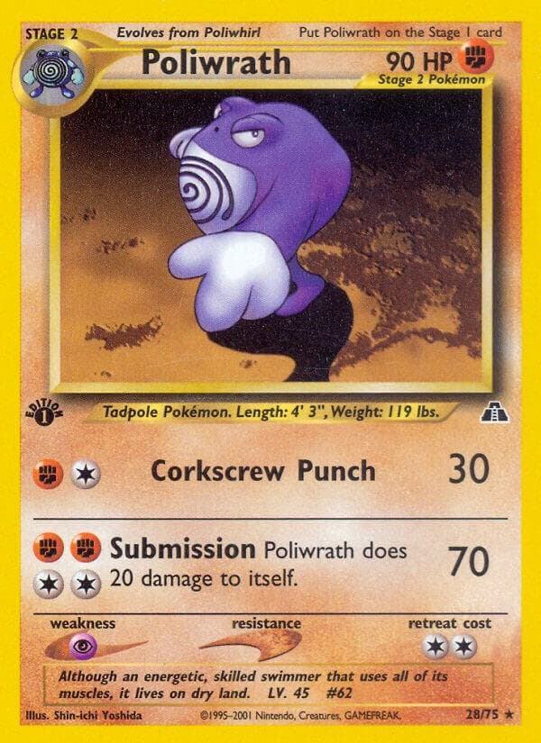 Poliwrath #28 — Neo Discovery