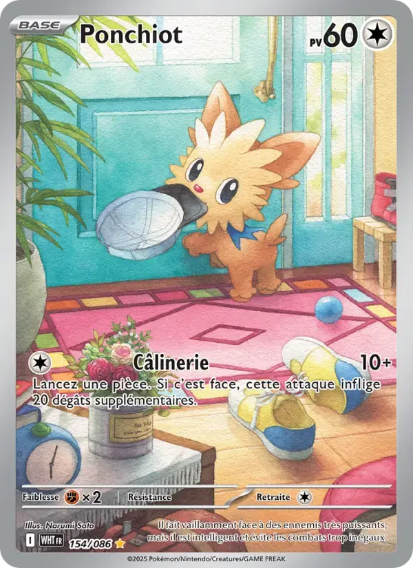 Carte Pokémon Ponchiot #154 — Flamme Blanche