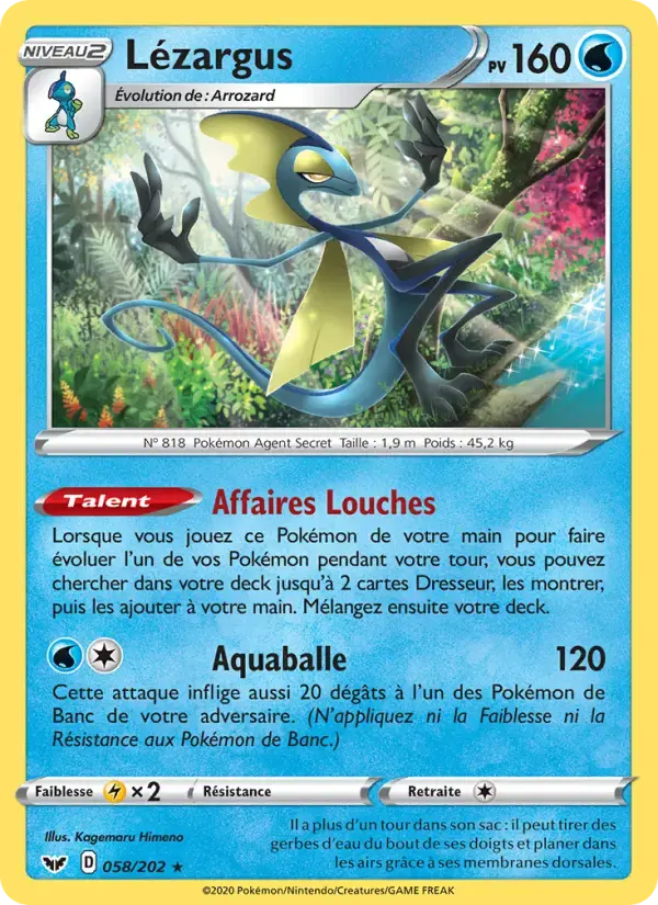 Carte Pokémon Lézargus #58 — Épée et Bouclier