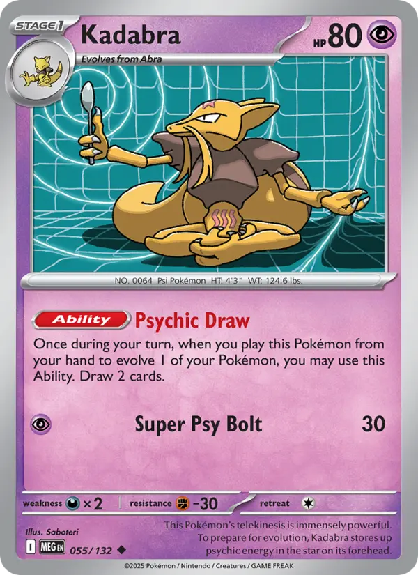 Carte Pokémon Kadabra #055 — Méga-Évolution