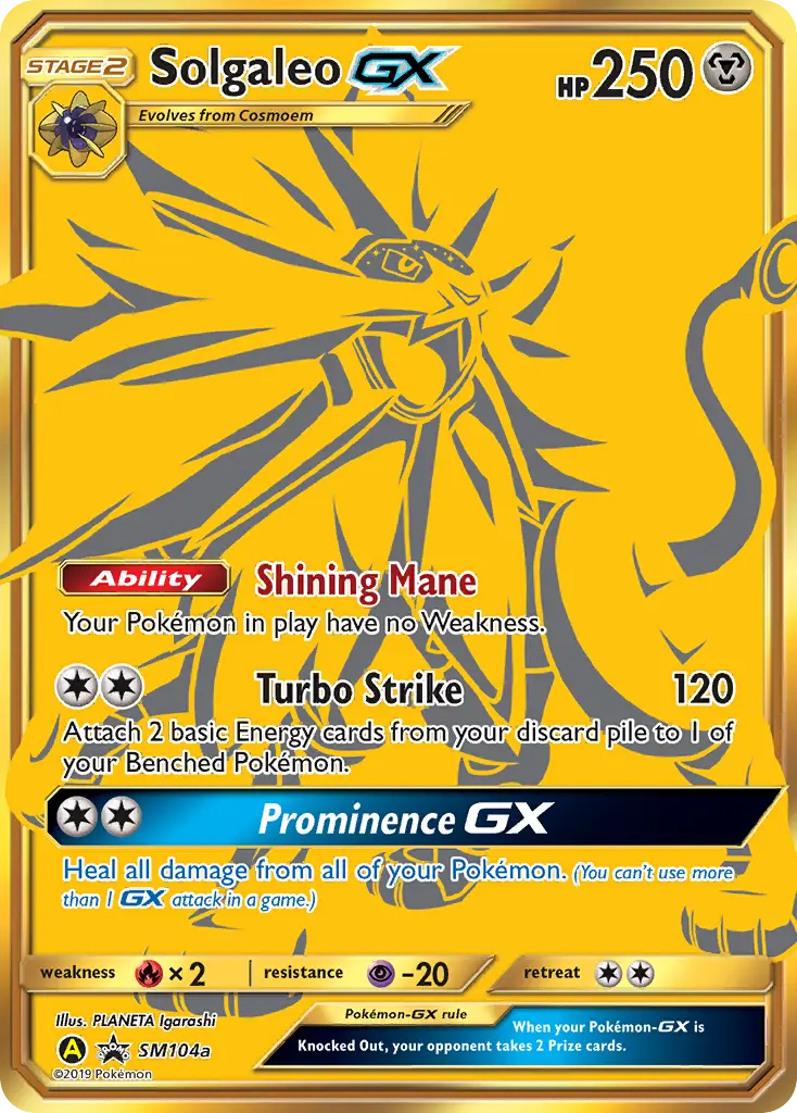 Carte Pokémon Solgaleo-GX #SM104a — Promos Soleil et Lune