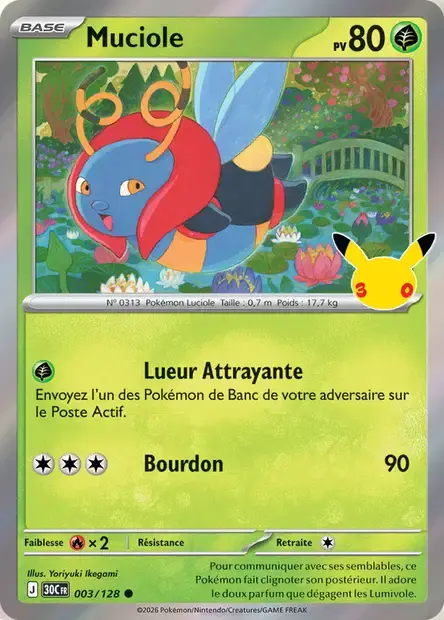 Carte Pokémon Muciole #003 — 30ᵉ Anniversaire