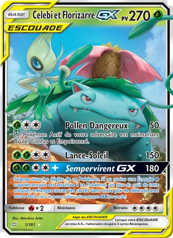 Carte Pokémon Celebi et Florizarre GX #1 — Duo de Choc