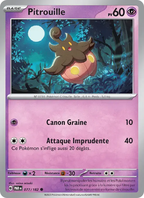 Carte Pokémon Pitrouille #077 — Faille Paradoxe