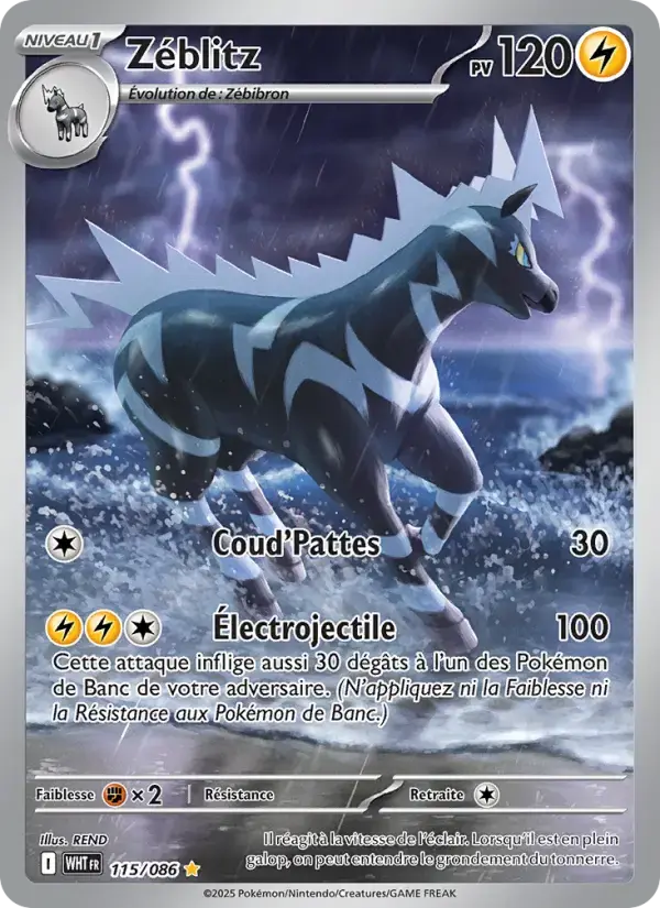 Carte Pokémon Zéblitz #115 — Flamme Blanche