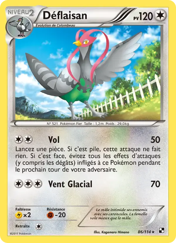 Carte Pokémon Déflaisan #86 — Noir et Blanc