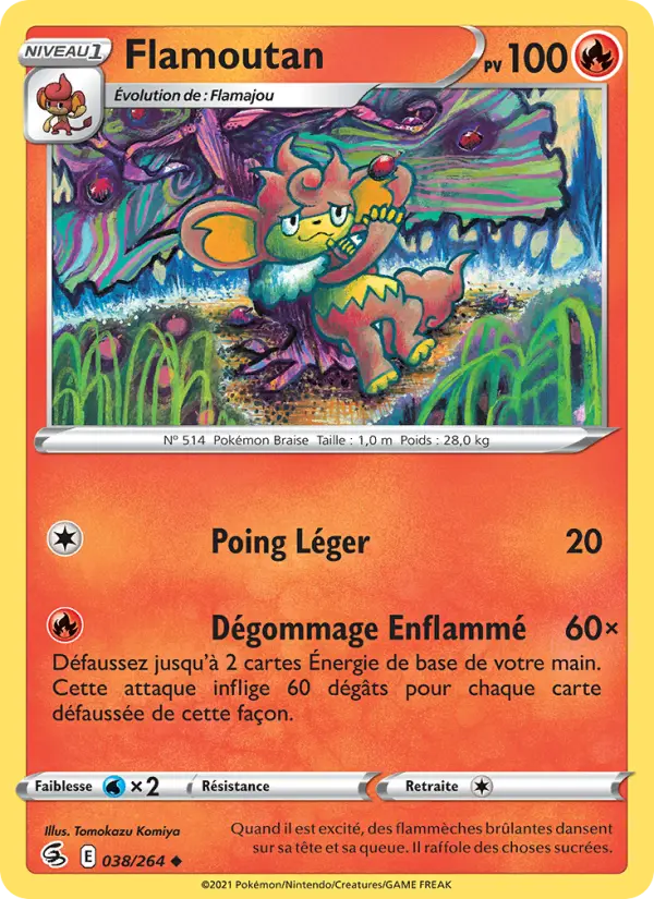 Carte Pokémon Flamoutan #38 — Poing de Fusion