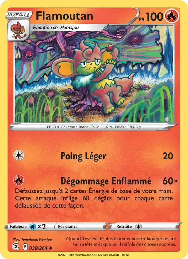 Carte Pokémon Flamoutan #38 — Poing de Fusion