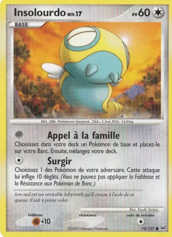 Carte Pokémon Insolourdo #73 — Platine