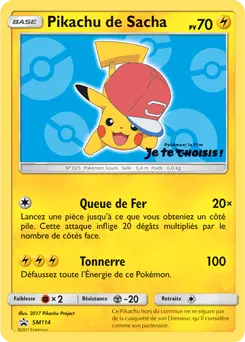 Carte Pokémon Pikachu de Sacha #SM114 — Promos Soleil et Lune
