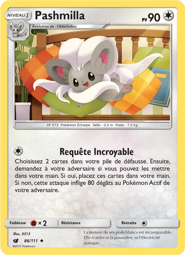 Carte Pokémon Pashmilla #86 — Invasion Carmin