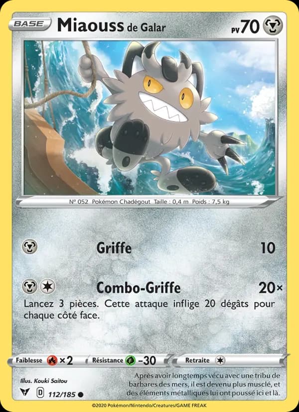 Carte Pokémon Miaouss de Galar #112 — Voltage Éclatant