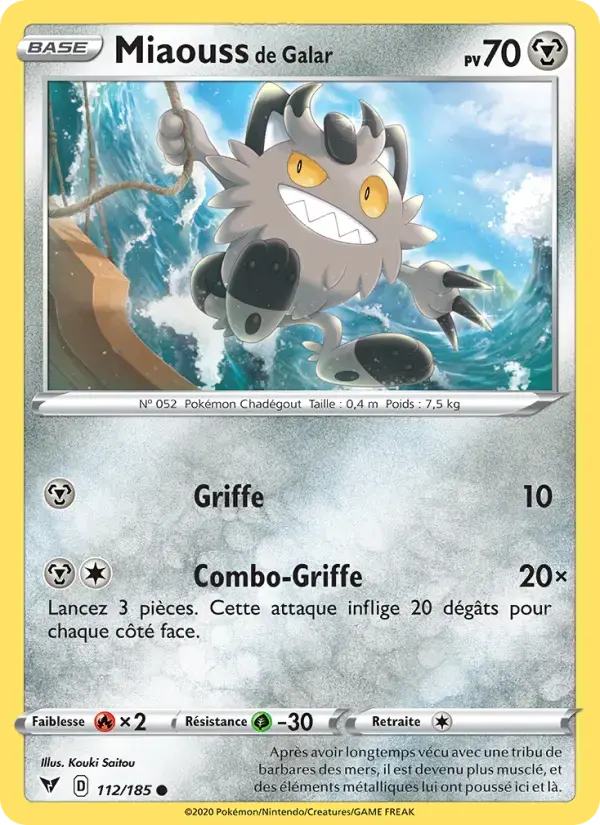 Carte Pokémon Miaouss de Galar #112 — Voltage Éclatant