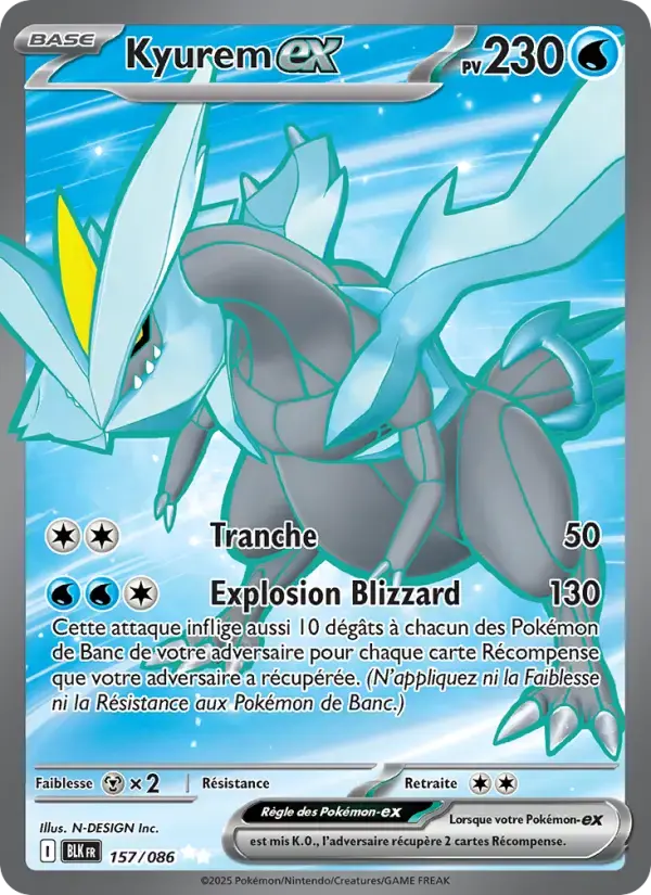 Carte Pokémon Kyurem-ex #157 — Foudre Noire