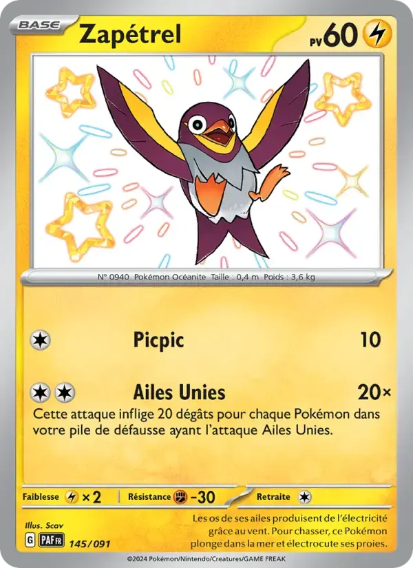 Carte Pokémon Zapétrel #145 — Destinées de Paldea