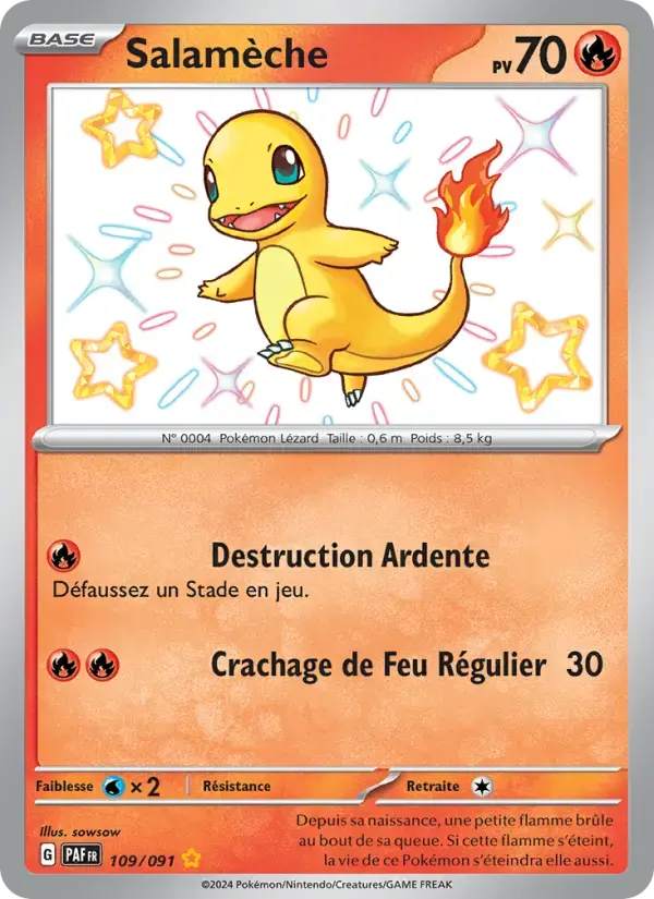 Carte Pokémon Salamèche #109 — Destinées de Paldea