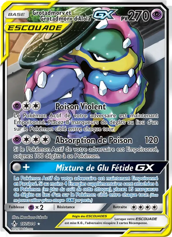 Carte Pokémon Grotadmorv et Grotadmorv d’Alola GX #197 — Alliance Infaillible
