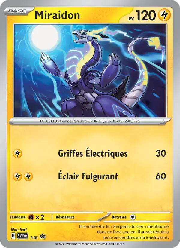 Carte Pokémon Miraidon #148 — Promos Écarlate et Violet
