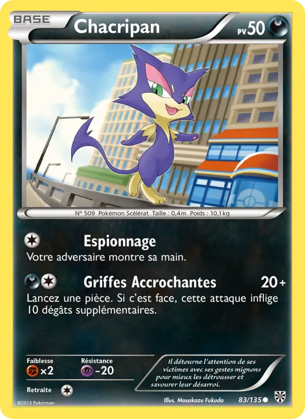 Carte Pokémon Chacripan #83 — Tempête Plasma